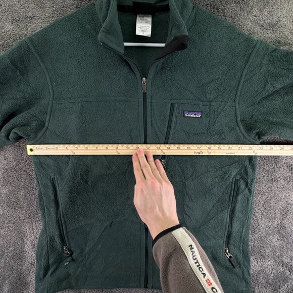 Patagonia Synchilla Mens Green Full Zip Jacket W/ Pocket Large Fleece Adult - Picture 4 of 15